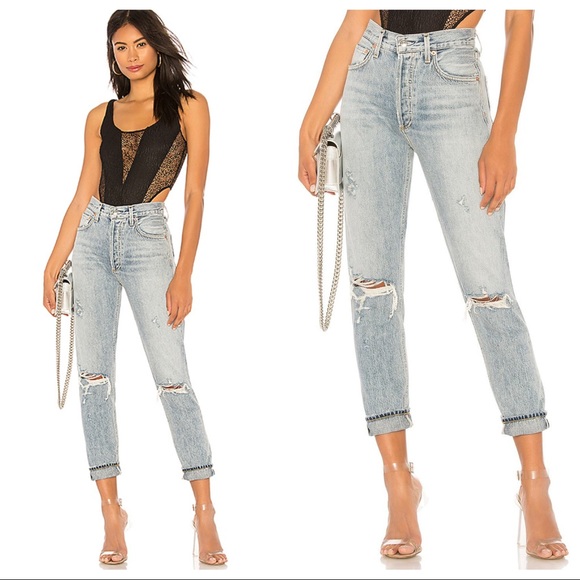 Agolde high rise distressed jeans 27 - Picture 1 of 8